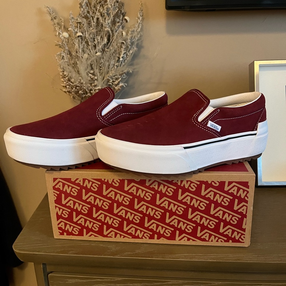 CLASSIC VANS SLIP ON WITH ELEVATED SOLE. WORN ONCE, LIKE NEW CONDITION! EUC!!
